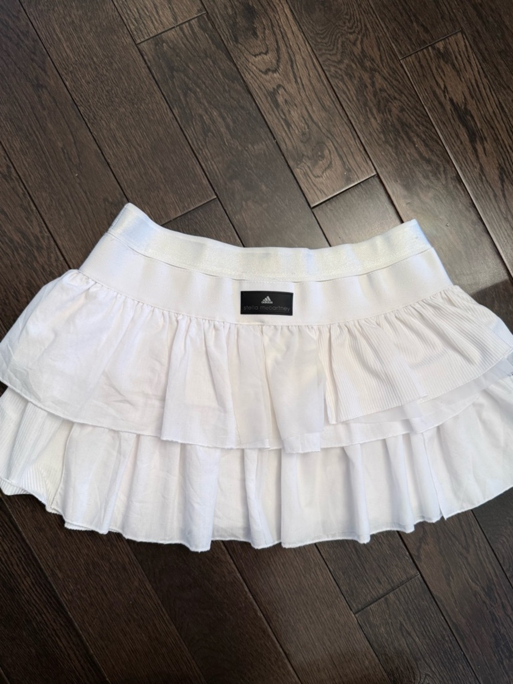 Stella McCartney x Adidas White Tiered Ruffle Tennis Skirt